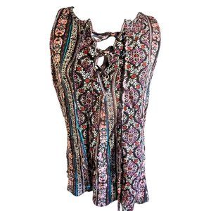 Self Esteem Shirt Womens Size XS Sleeveless Boho Printed